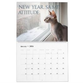 Sphynx Spreekt: Bewerkbare Maandelijkse Kat Humor Kalender