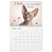Sphynx spreekt: Bewerkbare maandelijkse kattenhumo Kalender (Feb 2027)