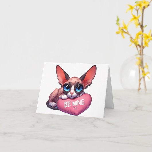 Sphynx Valentijn Kaart (Gele Bloem)