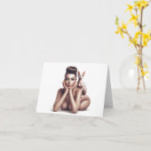 Sphynx volwassene kerstkaart met kale Sphynx Kaart (Gele Bloem)