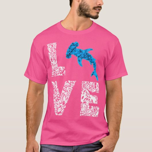 Sphyrna Hammerhead Shark Love Ocean Zee Life Fish T-shirt (Voorkant)