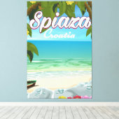 Spiaza Kroatië strandvakantie-poster Canvas Afdruk (Insitu (Houten vloer))