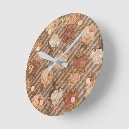  Spice Copper Roos | Perzik en verbrand Sinaasappe Ronde Klok (Hoek)