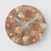  Spice Copper Roos | Perzik en verbrand Sinaasappe Ronde Klok (Voorkant)