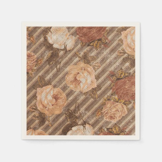 Spice Copper Roos | Perzik en verbrand Sinaasappe Servet (Voorkant)