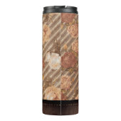 Spice Copper Roos | Rustiek bloemenmonogram Thermosbeker (Achterkant)