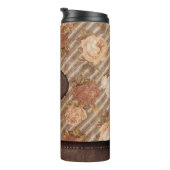 Spice Copper Roos | Rustiek bloemenmonogram Thermosbeker (Geroteerd rechts)