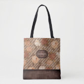 Spice Copper Roos | Rustiek bloemenmonogram Tote Bag (Voorkant)