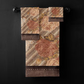  Spice Copper Roos | Rustiek kunstleer Bad Handdoek