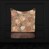  Spice Copper Roos | Rustiek kunstleer Fleece Deken