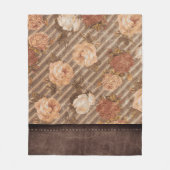 Spice Copper Roos | Rustiek kunstleer Fleece Deken (Voorkant)