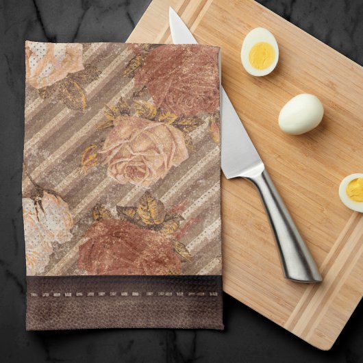 Spice Copper Roos | Rustiek kunstleer Theedoek