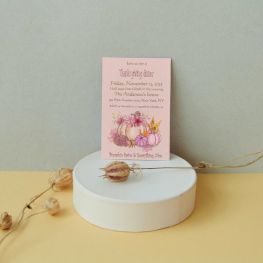 Spice en Nice roze pompoen Thanksgiving Kaart