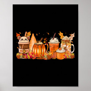 Spice Herfst Koffie Hete Thee Herfst Oogst Vrouwen Poster
