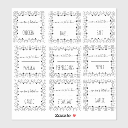 Spice-jar-decoratieve grens voor Panteringorganisa Sticker (Vel)