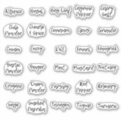 Spice jar labels met casual script lettertype (Voorkant)