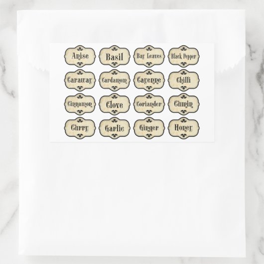 Spice Jar Labels Sticker instellen (Tas)