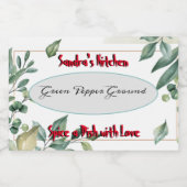 Spice Label voor Jar  Flowers & Kruiden Voedselcontainer Etiket (Enkel label)