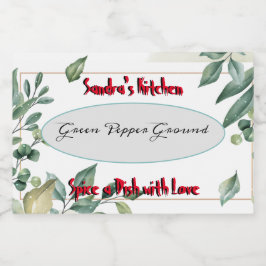 Spice Label voor Jar Flowers & Kruiden Voedselcontainer Etiket