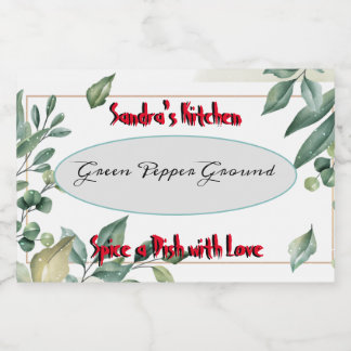 Spice Label voor Jar  Flowers & Kruiden Voedselcontainer Etiket