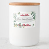 Spice Label voor Jar  Flowers & Kruiden Voedselcontainer Etiket (Voorkant)