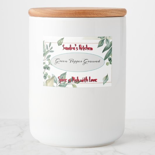 Spice Label voor Jar  Flowers & Kruiden Voedselcontainer Etiket (Voorkant)