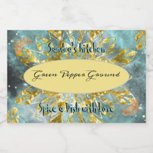 Spice Label voor Jar Glitter Voedselcontainer Etiket