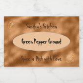Spice Label voor Jar Gold Glitter Voedselcontainer Etiket (Enkel label)