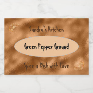 Spice Label voor Jar Gold Glitter Voedselcontainer Etiket