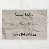 Spice Label voor Jar  Papier Voedselcontainer Etiket (Enkel label)