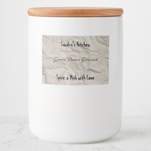Spice Label voor Jar  Papier Voedselcontainer Etiket (Voorkant)