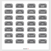 Spice Labels wit op zwart (Vel)