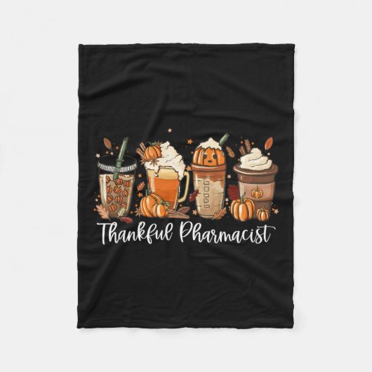 Spice Latte Herfst Koffieliefhebber Dankbaar Apoth Fleece Deken (Voorkant)