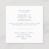 Spice mix foto grijs wit modern vierkante visitekaartje (Achterkant)