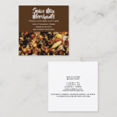 Spice mixt foto bruine, moderne chic vierkante visitekaartje (Voorkant / Achterkant)