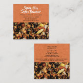 Spice mixt foto oranje wit modern vierkante visitekaartje (Voorkant / Achterkant)