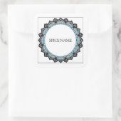 Spice Naam Decoratieve Bloemenrand Spice Jar Label (Tas)