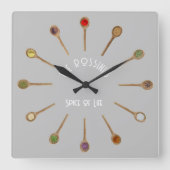 Spice of Life Wandklok, 27,3 cm Vierkant Acryl Vierkante Klok (Voorkant)