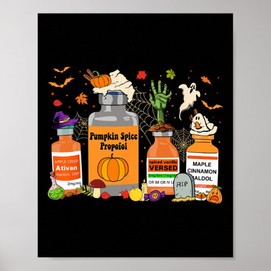 Spice Propofol Ativan Versed Haldol Halloween Nurs Poster (Voorkant)