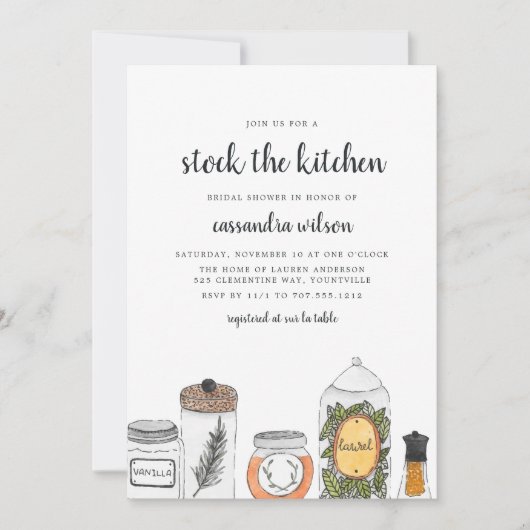 Spice Rack | Keukenbridal — Uitnodiging (Voorkant)