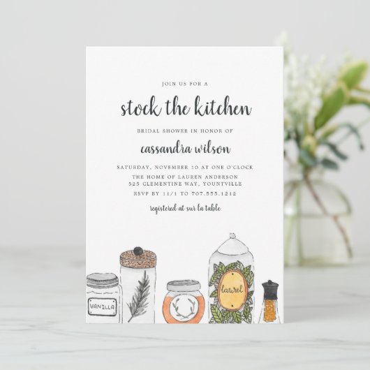 Spice Rack | Keukenbridal — Uitnodiging (Staand voorkant)