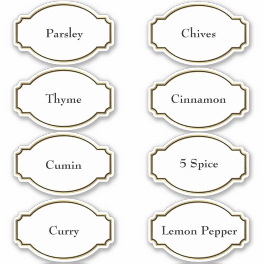 Spice Rack Waterdichte Elegante Pantry Labels (Voorkant)