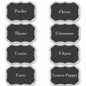 Spice Rack Waterdichte Elegante Zwarte Pantry Labe Sticker (Voorkant)