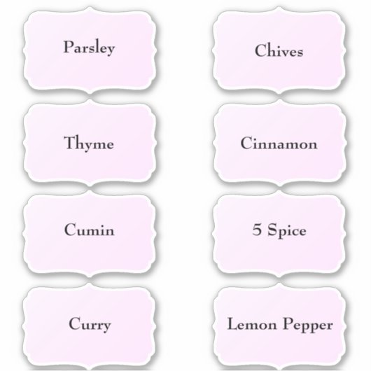 Spice Rack Waterdichte Elegante Zwarte Pantry Labe Sticker (Voorkant)