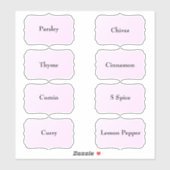 Spice Rack Waterdichte Elegante Zwarte Pantry Labe Sticker (Vel)