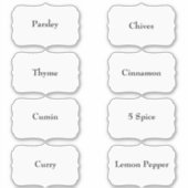 Spice Rack Waterproof Elegant White Pantry Labels (Voorkant)