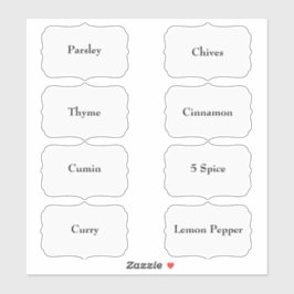 Spice Rack Waterproof Elegant White Pantry Labels