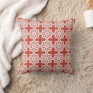 Spice Red Marokkaanse Star Pattern Tegel Gooi Pil Kussen