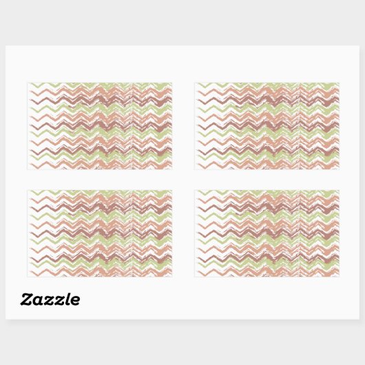 Spice Scribble Chevron ZigZag Rechthoekige Sticker (Vel)