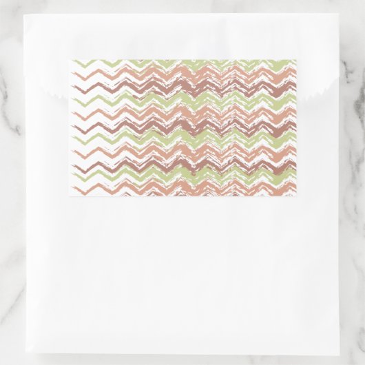 Spice Scribble Chevron ZigZag Rechthoekige Sticker (Tas)